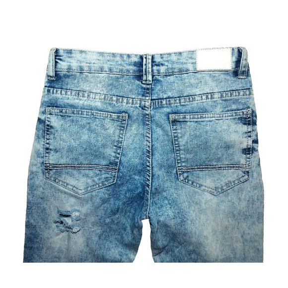 Boy's Southpole Acid Wash Distressed Stretchy Moto Fashion Jeans 7 Pockets Sz 14 - Picture 9 of 11
